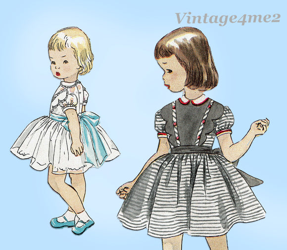 1950s Vintage Simplicity Sewing Pattern 4232 Cute Baby Girls Party Dress