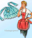 1950s Vintage Simplicity Sewing Pattern 4938 Uncut Misses Tiered Apron Set Fits All