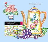 1940s Vintage Vogart Embroidery Transfer 273 Uncut Fruit Tea Towel Kitchen Set