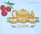 1950s Vintage Vogart Embroidery Transfer Set Uncut Fruit & Dish Tea Towel Motifs