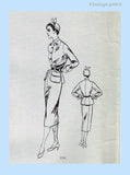 1940s Vogue Paris Original 1110 Uncut Balmain Dress 30 B Vintage Sewing Pattern