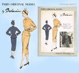 1940s Vogue Paris Original 1110 Uncut Balmain Dress 30 B Vintage Sewing Pattern