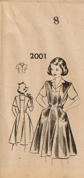 Mail Order 2001: 1950s Little Girls Jumper Dress Size 8 Vintage Sewing Pattern