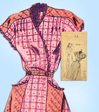 1940s Vintage Fashion Service Sewing Pattern 2433 Uncut Misses Wrap Dress Sz 32B