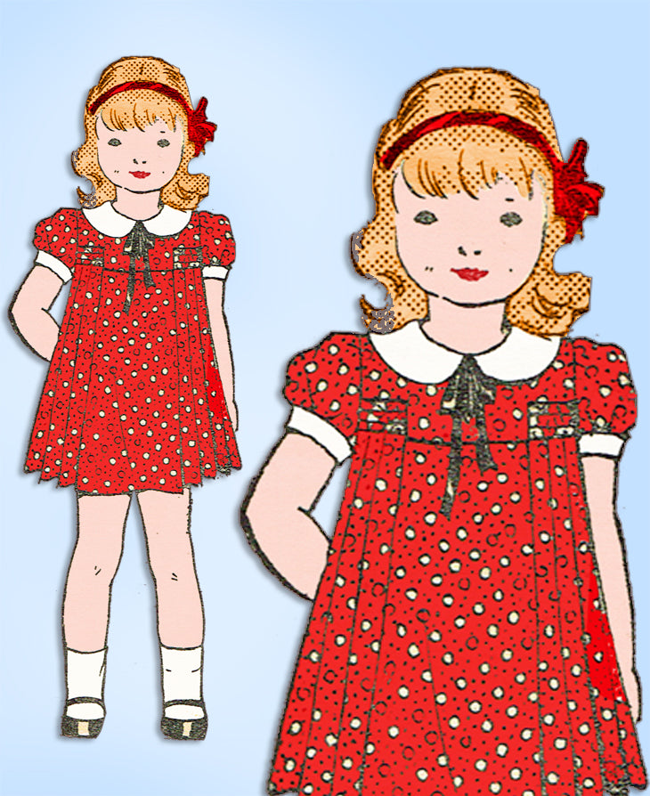 1930s Original Vintage Own Name Pattern 2722 Toddler Girls Dress Sz 2   Vintage4me2