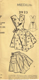 1950s Vintage Fashion Service Sewing Pattern 2923 Misses Full Bib Apron Sz 32-34 B