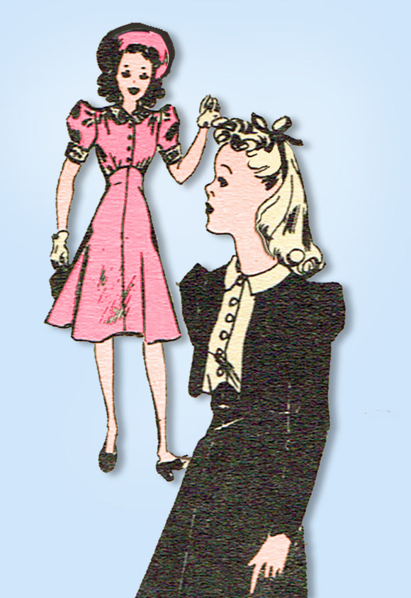 1930s Original Vintage Mail Order Pattern 3168 Uncut Misses Dress & Bolero 35 B