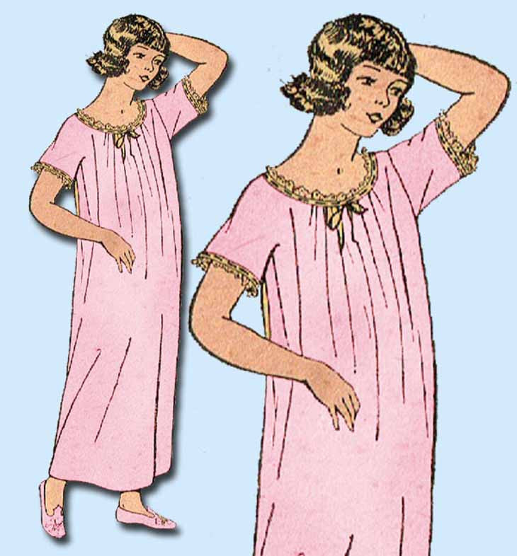 1910s Vintage Mail Order Sewing Pattern 4881 Little Girls Nightgown Size 8 26B