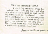 1940s Vintage Mail Order Sewing Pattern 8285 Misses WWII Day Dress Pattern Sz 14 - Vintage4me2