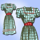1940s Vintage Marian Martin Sewing Pattern 9031 Misses WWII Dress Hat Sz 16 34B - Vintage4me2