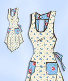 1940s Vintage Marian Martin Sewing Pattern 9083 Misses Farm Kitchen Apron Sz SM