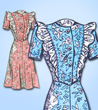 1940s Vintage Marian Martin Sewing Pattern 9540 Misses Flirty WWII Dress Sz 14 - Vintage4me2