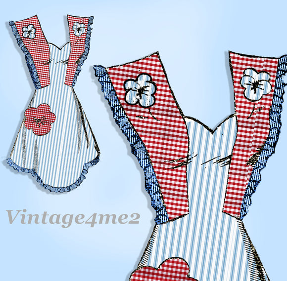 Anne Adams 4684: 1940s Misses Farm Kitchen Apron Size Med Vintage Sewing Pattern