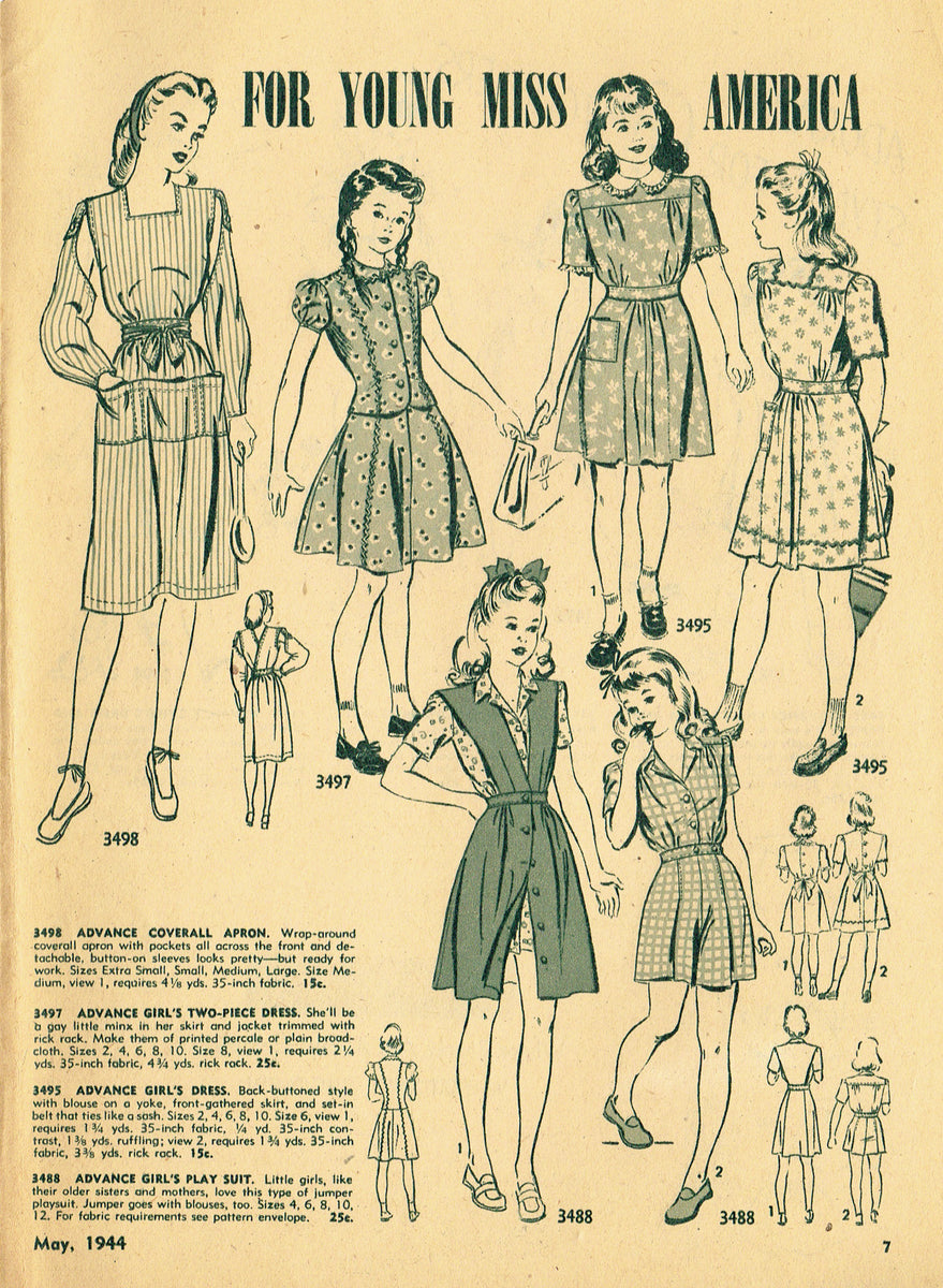 Digital Download Advance Fashion News May 1944 Sewing Pattern Catalog –  Vintage4me2