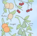 1940s VTG Aunt Martha's Embroidery Transfer 9456 Applique Fruit Tea Towels
