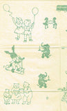 1940s Darlin Betty Burton Embroidery Uncut Transfer Tiny Toddlers Nursery Motifs - Vintage4me2