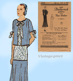 Butterick 3321: 1930s Uncut Misses Dress & Split Bolero 36B VTG Sewing Pattern