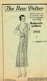 Butterick 3854: 1930s Uncut Misses Street Dress Size 34 B Vintage Sewing Pattern