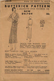 Butterick 3854: 1930s Uncut Misses Street Dress Size 34 B Vintage Sewing Pattern