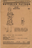 Butterick 3890: 1930s Uncut Teen Girls Party Dress Vintage Sewing Pattern