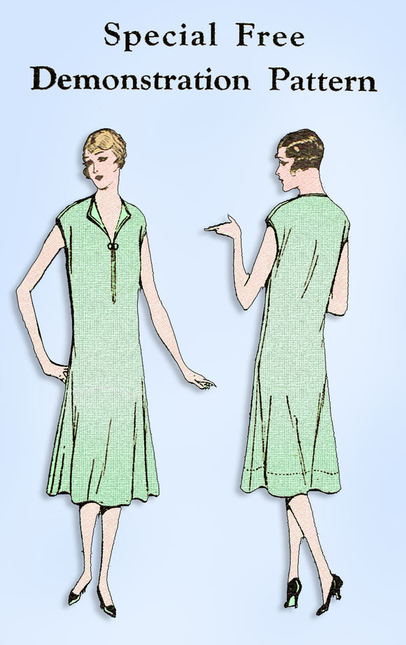 1920s Original Vintage Excella Demonstration Pattern Uncut Flapper Dress Sz 38 B
