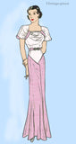 Excella 4217: 1930s Uncut Misses Evening Gown Size 36 B Vintage Sewing Pattern - Vintage4me2