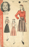 1940s Hollywood Starlet Sewing Pattern 792 Brenda Marshall Skirt & Blouse Sz 28B