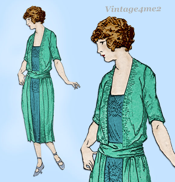 Ladies Home Journal 3002: 1920s Uncut Misses Dress 32 B Vintage Sewing Pattern