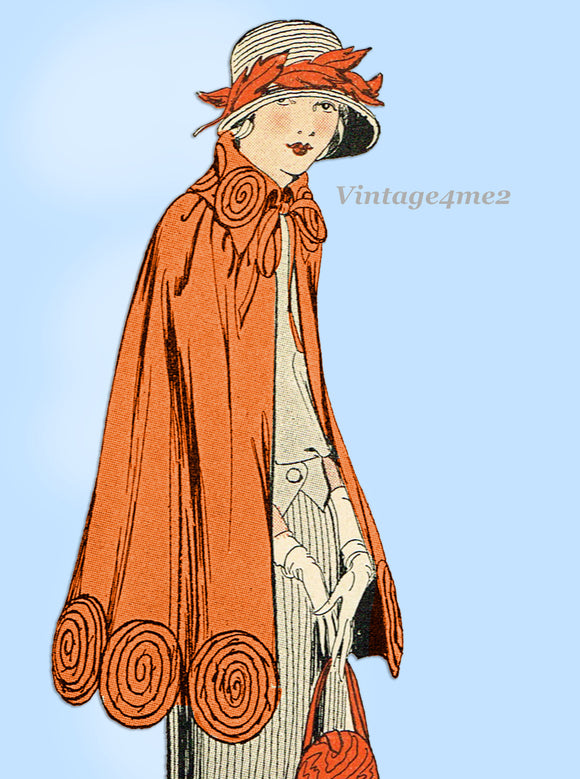 Ladies Home Journal 3431: 1920s Uncut Misses Cape 30 B Vintage Sewing Pattern