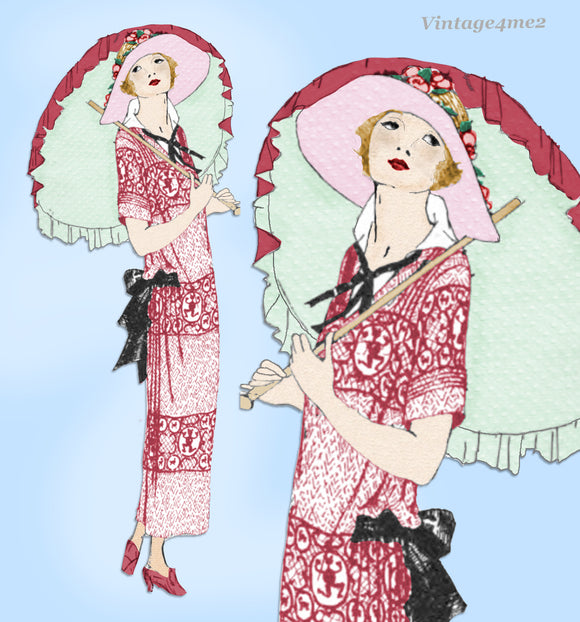 Ladies Home Journal 3934: 1920s Uncut Misses Street Dress 34B VTG Sewing Pattern