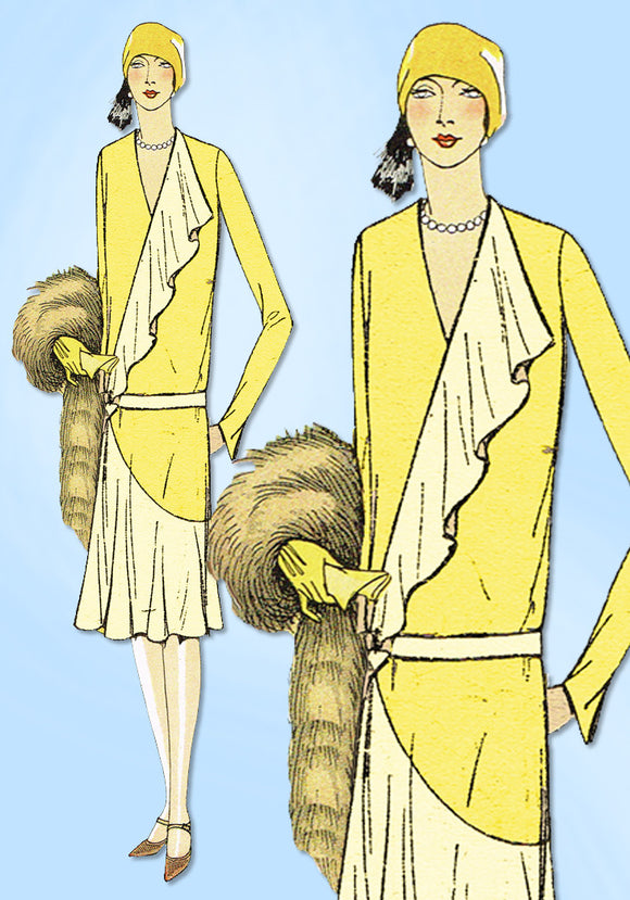 1920s VTG Ladies Home Journal Sewing Pattern 6143 FF Plus Size Flapper Dress 42B