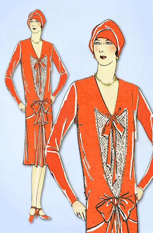 1920s VTG Ladies Home Journal Sewing Pattern 6294 FF Plus Size Flapper Dress 42B