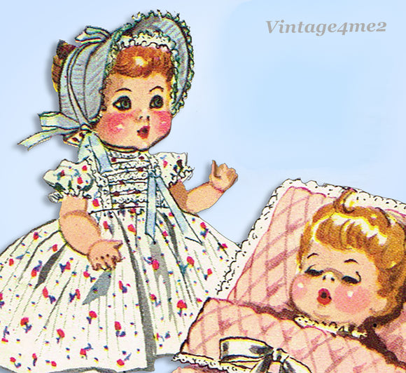 1950s Vintage McCalls Sewing Pattern 2183 Betsy Wetsy 15-17 Baby Doll Clothes