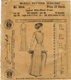 1900s Original Antique McCall Pattern 3054 Misses Edwardian Shirt-Waist Dress 34