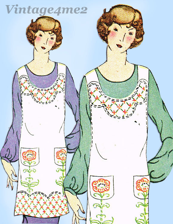 McCall 3950: 1930s Rare Misses Flapper Apron Fits All Vintage Sewing Pattern - Vintage4me2