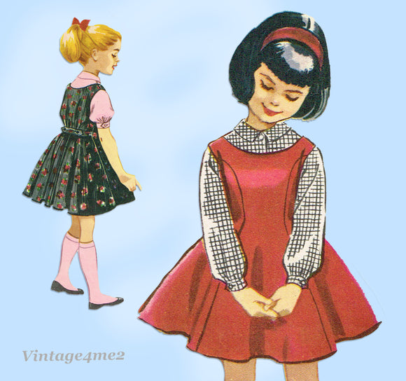 1950s Vintage McCall's Sewing Pattern 4280 Cute Helen Lee Girls Dress Size 8