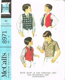 1960s Vintage McCalls Sewing Pattern 8971 Uncut Toddler Boy's Shirt & Vest Sz 4