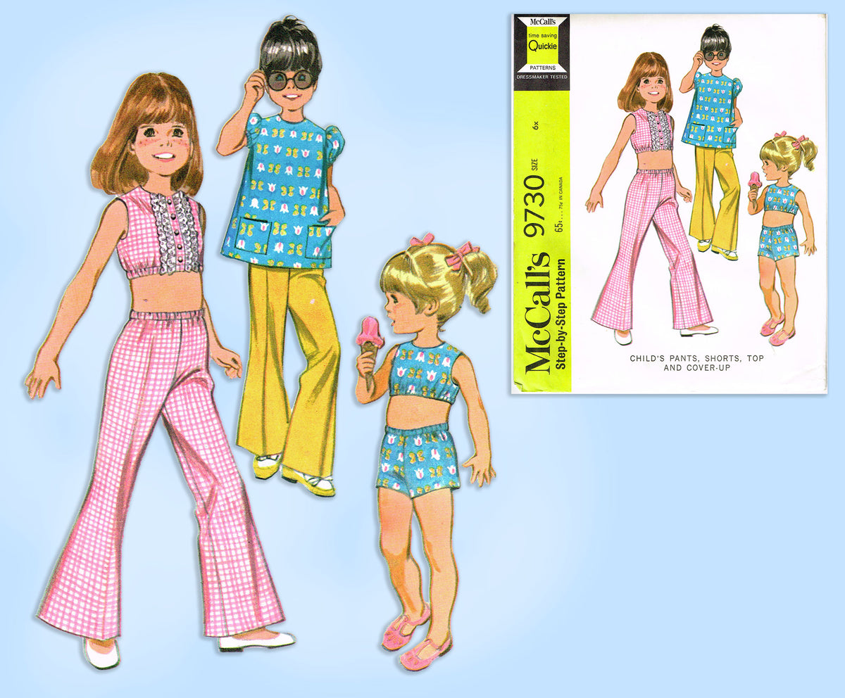 1960s Vintage McCalls Sewing Pattern 9730 Uncut Toddler Girls Play Clo –  Vintage4me2