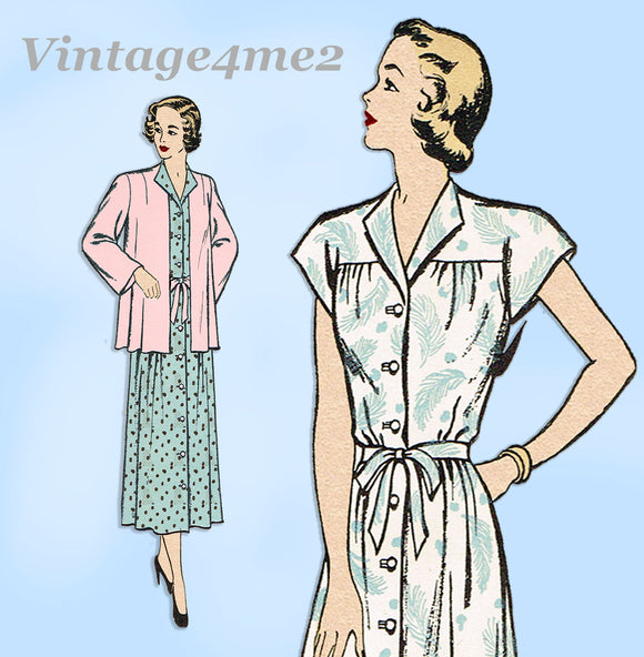 New York 409: 1940s Uncut Maternity Dress & Jacket 34B Vintage Sewing Pattern