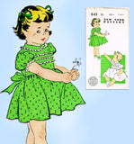 1950s Vintage New York Sewing Pattern 845 Sweet Uncut Baby Girls Dress Sz 6 mos