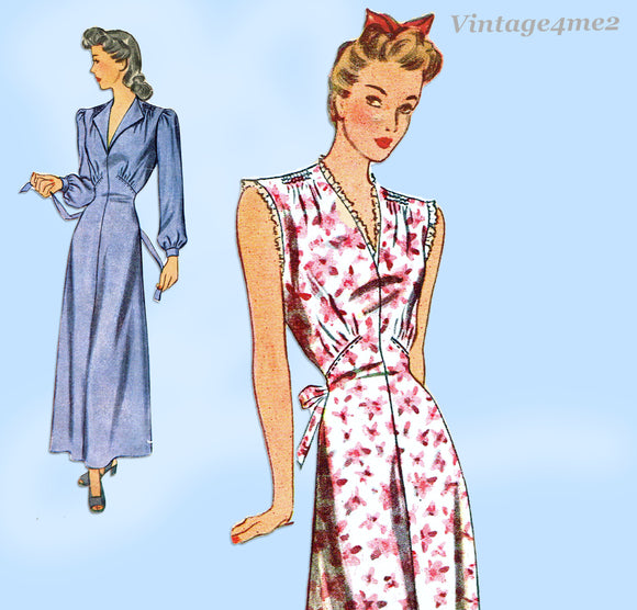1940s Original Vintage Simplicity Pattern 2000 Misses Nightgown Size 34 Bust