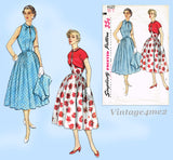 Simplicity 4329: 1950s Misses Sun Dress & Topper Sz 32 B Vintage Sewing Pattern