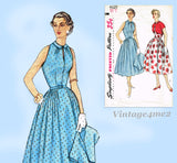 Simplicity 4329: 1950s Misses Sun Dress & Topper Sz 32 B Vintage Sewing Pattern