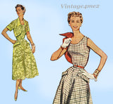 Simplicity 4710: 1950s Misses Sun Dress & Topper Sz 36 B Vintage Sewing Pattern