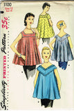 1950s Vintage Simplicity Sewing Pattern 1100 Uncut Misses Maternity Blouse Sz 12