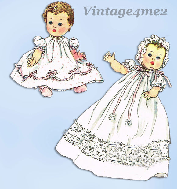 1950s Vintage Simplicity Sewing Pattern 1406 11.5 Inch Tiny Tears Doll Clothes - Vintage4me2