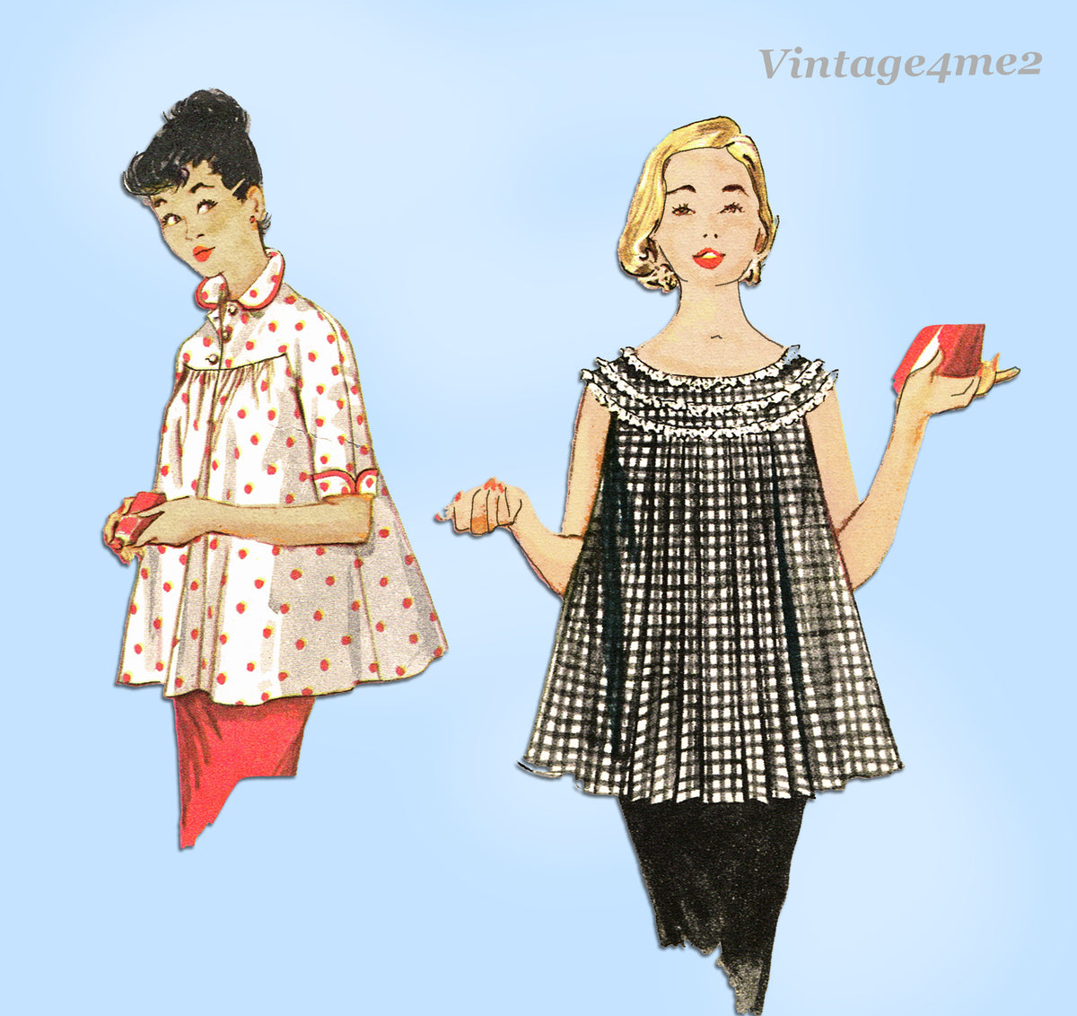 Patron De Couture Ancien Madrigal N°335 - Blouse Classique En Vichy, Année 1950, Taille 44