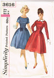 Simplicity 3616: 1950s Uncut Misses Party Dress Sz 38 B Vintage Sewing Pattern