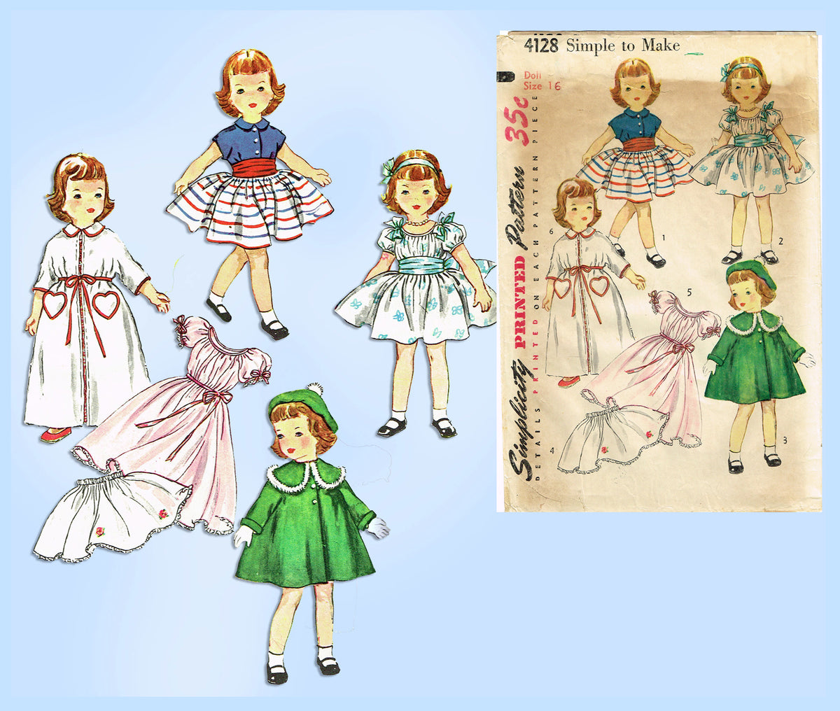 1950's Style 4-Way Wardrobe for 18 Dolls - PDF Sewing Pattern —  MyAngieGirl Doll Clothes and Sewing Patterns