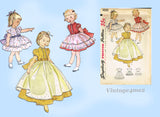Simplicity 4505: 1950s Toddler Girls Dress or Gown Size 6 Vintage Sewing Pattern